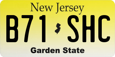 NJ license plate B71SHC