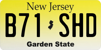 NJ license plate B71SHD