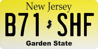 NJ license plate B71SHF