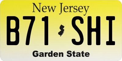 NJ license plate B71SHI