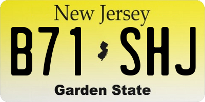 NJ license plate B71SHJ