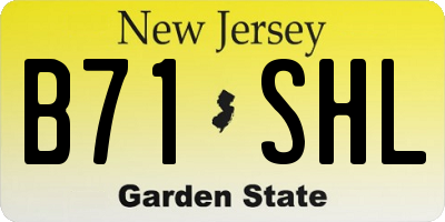 NJ license plate B71SHL
