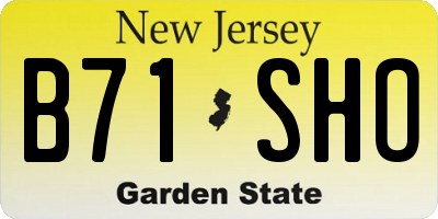 NJ license plate B71SHO