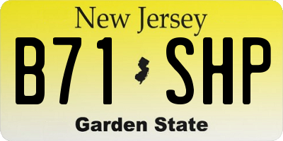 NJ license plate B71SHP