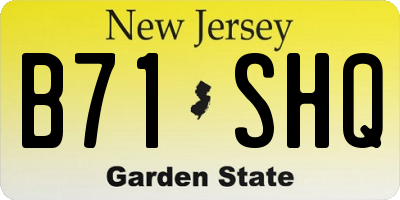 NJ license plate B71SHQ