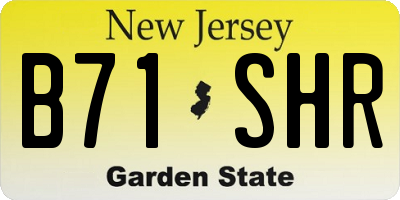 NJ license plate B71SHR