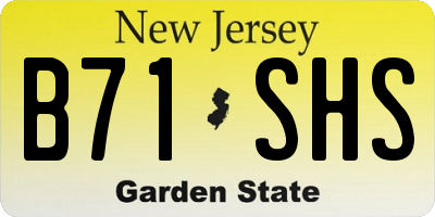 NJ license plate B71SHS