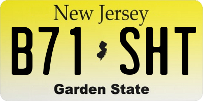 NJ license plate B71SHT