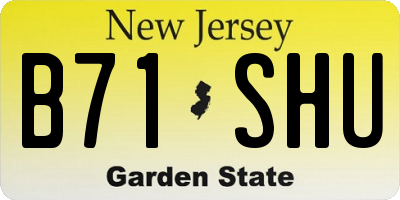 NJ license plate B71SHU
