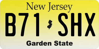 NJ license plate B71SHX