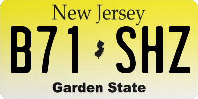 NJ license plate B71SHZ