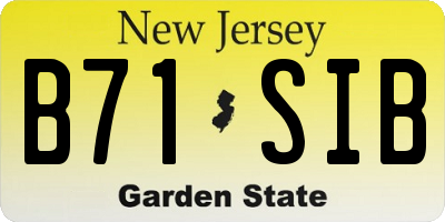 NJ license plate B71SIB