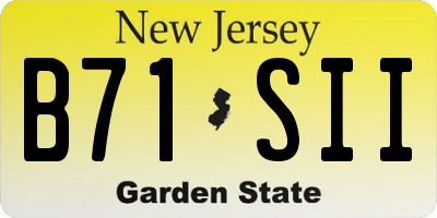 NJ license plate B71SII