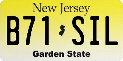 NJ license plate B71SIL