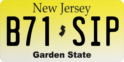 NJ license plate B71SIP