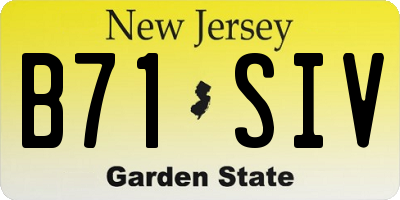 NJ license plate B71SIV