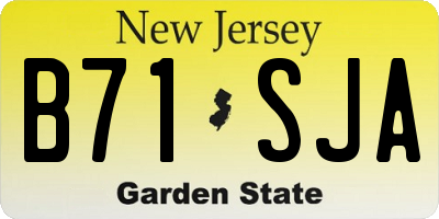NJ license plate B71SJA