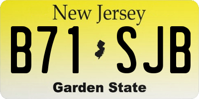 NJ license plate B71SJB