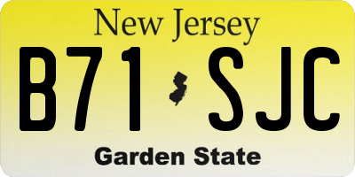 NJ license plate B71SJC