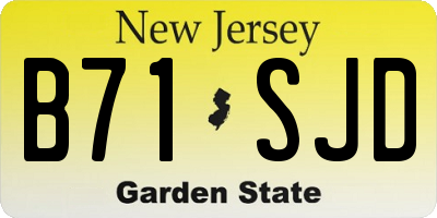 NJ license plate B71SJD