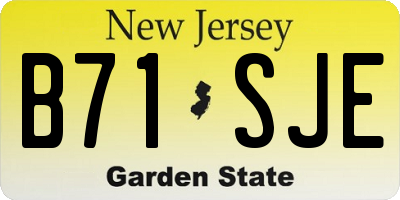 NJ license plate B71SJE