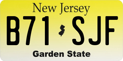 NJ license plate B71SJF