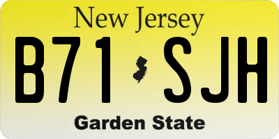 NJ license plate B71SJH