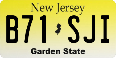 NJ license plate B71SJI