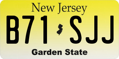 NJ license plate B71SJJ