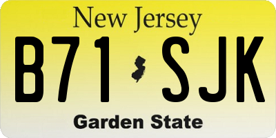 NJ license plate B71SJK