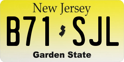 NJ license plate B71SJL