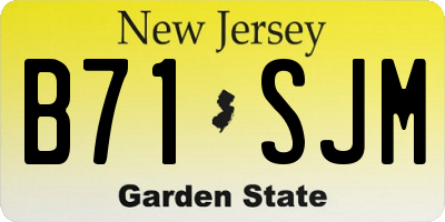 NJ license plate B71SJM