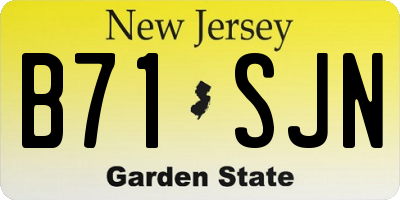 NJ license plate B71SJN