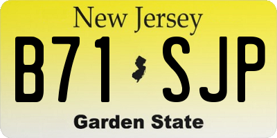NJ license plate B71SJP