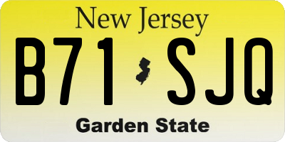NJ license plate B71SJQ