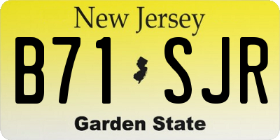 NJ license plate B71SJR