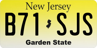 NJ license plate B71SJS