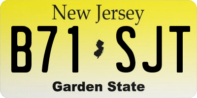 NJ license plate B71SJT