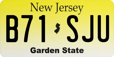 NJ license plate B71SJU