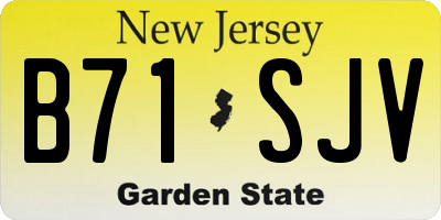 NJ license plate B71SJV