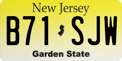NJ license plate B71SJW