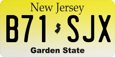 NJ license plate B71SJX