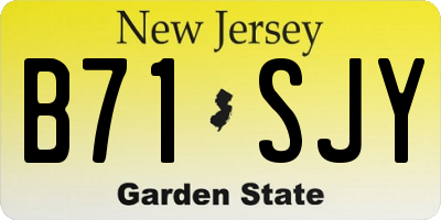 NJ license plate B71SJY