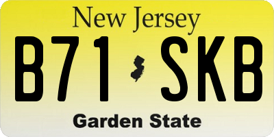NJ license plate B71SKB