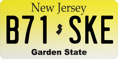 NJ license plate B71SKE