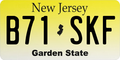 NJ license plate B71SKF