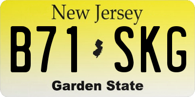 NJ license plate B71SKG
