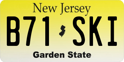 NJ license plate B71SKI