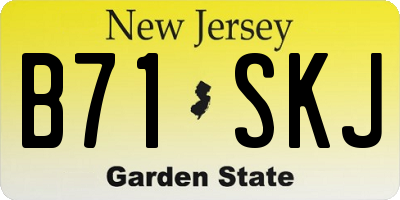 NJ license plate B71SKJ