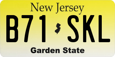 NJ license plate B71SKL